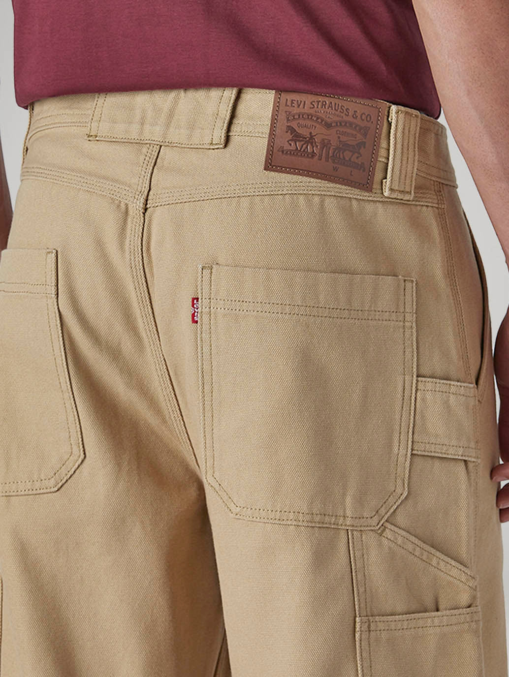 Men's 568 Beige Loose Fit Mid Rise Cargos - Detail View