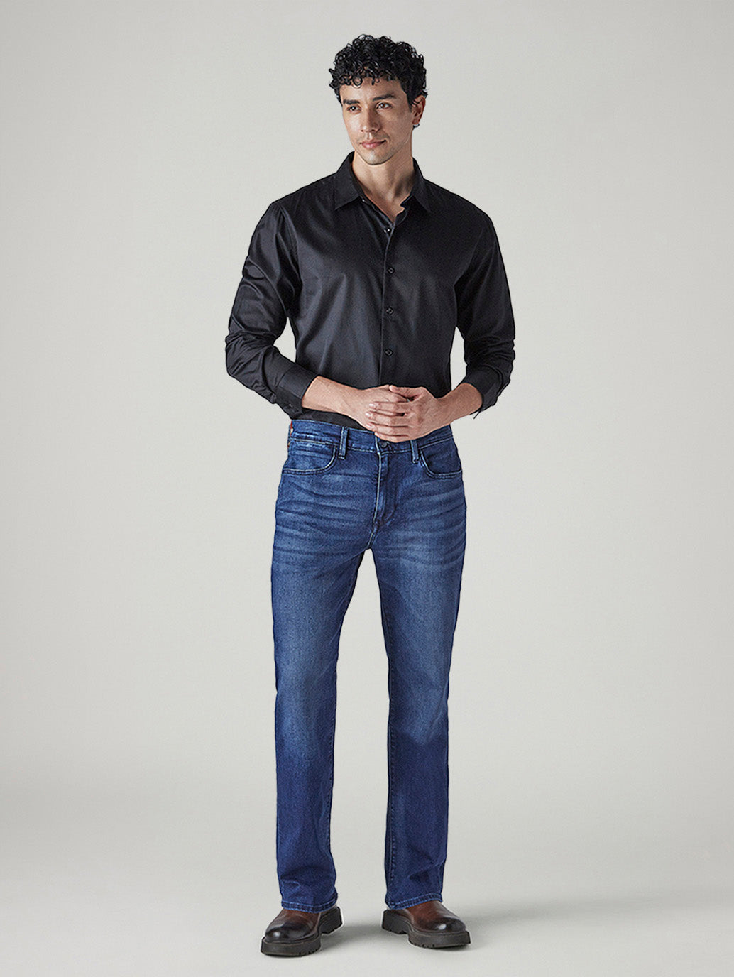 Men's 527 Dark Indigo Bootcut Fit Mid Rise Redloop Jeans - Styleshot View