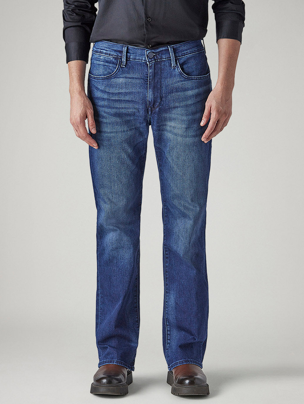 Men's 527 Dark Indigo Bootcut Fit Mid Rise Redloop Jeans - Front View