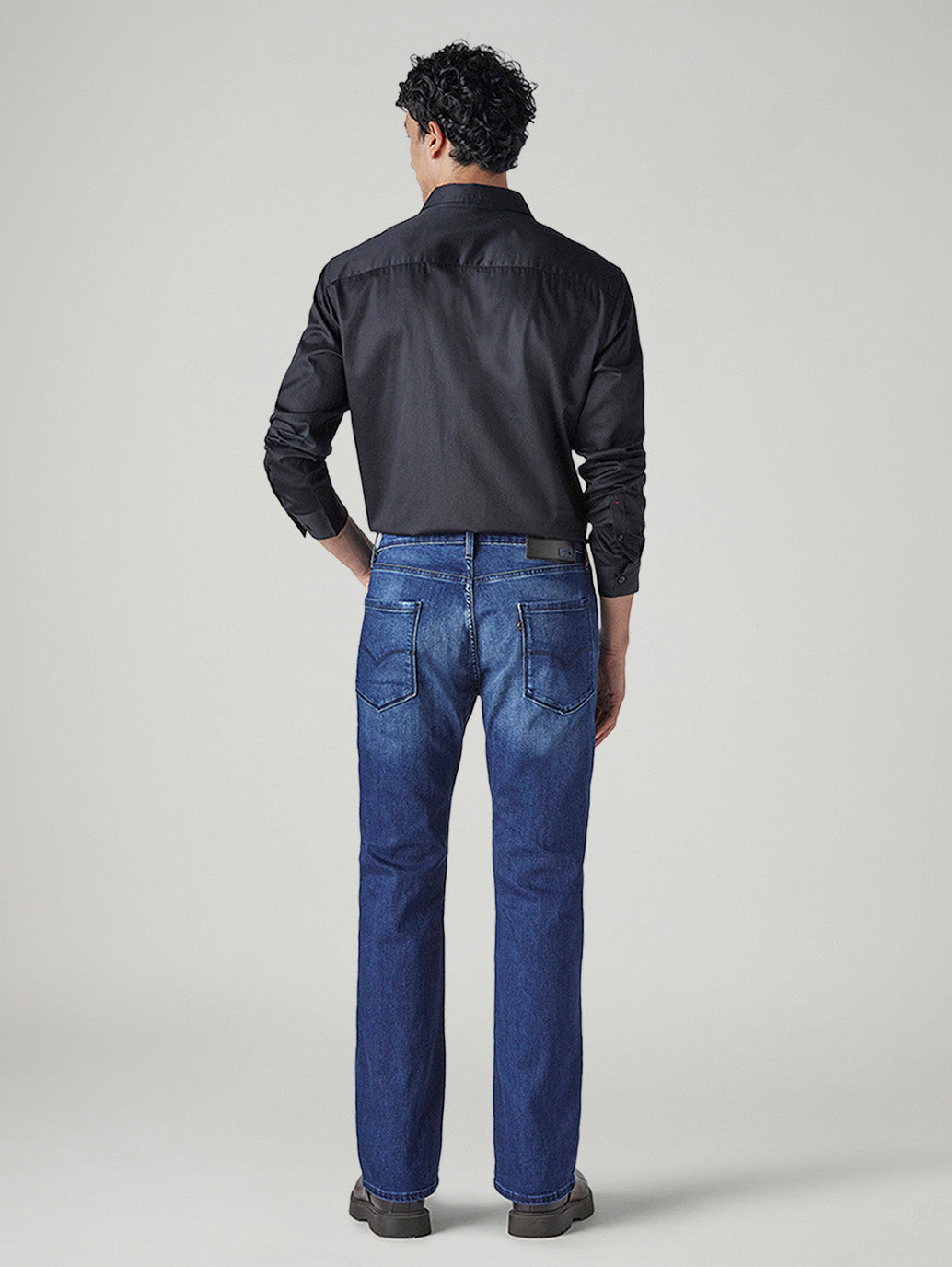 Men's 527 Dark Indigo Bootcut Fit Mid Rise Redloop Jeans - Back View