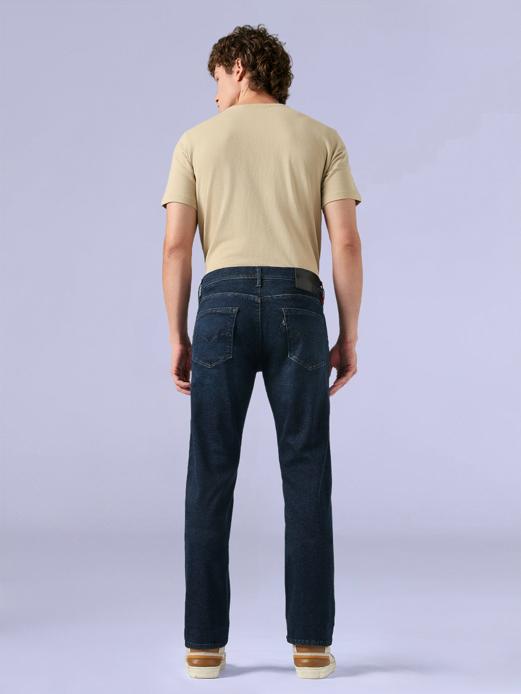 Men's Redloop 513 Dark Blue Slim Straight Fit Mid Rise Jeans - Back View