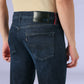 Men's Redloop 513 Dark Blue Slim Straight Fit Mid Rise Jeans - Detail View