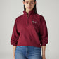 Women's Solid Maroon Mock Neck Sweatshirt - 20 View
