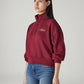 Women's Solid Maroon Mock Neck Sweatshirt - 20 View