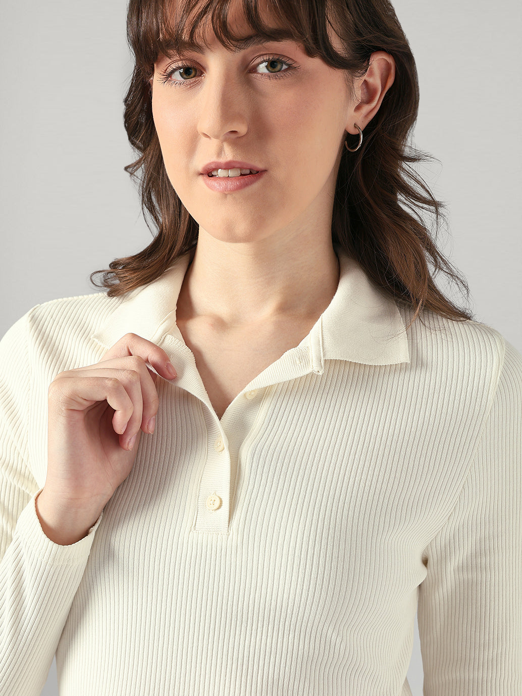 Women's Solid Slim Fit Ribbed Top - 20 View