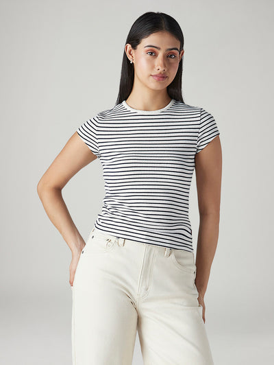 levi's Women's Striped Slim Fit Ribbed Top-picture-12