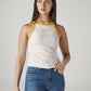 Women's Colorblock White Racer Back Ribbed Top - Styleshot View