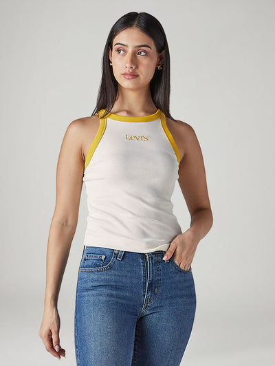 levi's Women's Colorblock White Racer Back Ribbed Top-picture-24