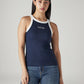 Women's Embroidered Slim Fit Ribbed Top - Front View