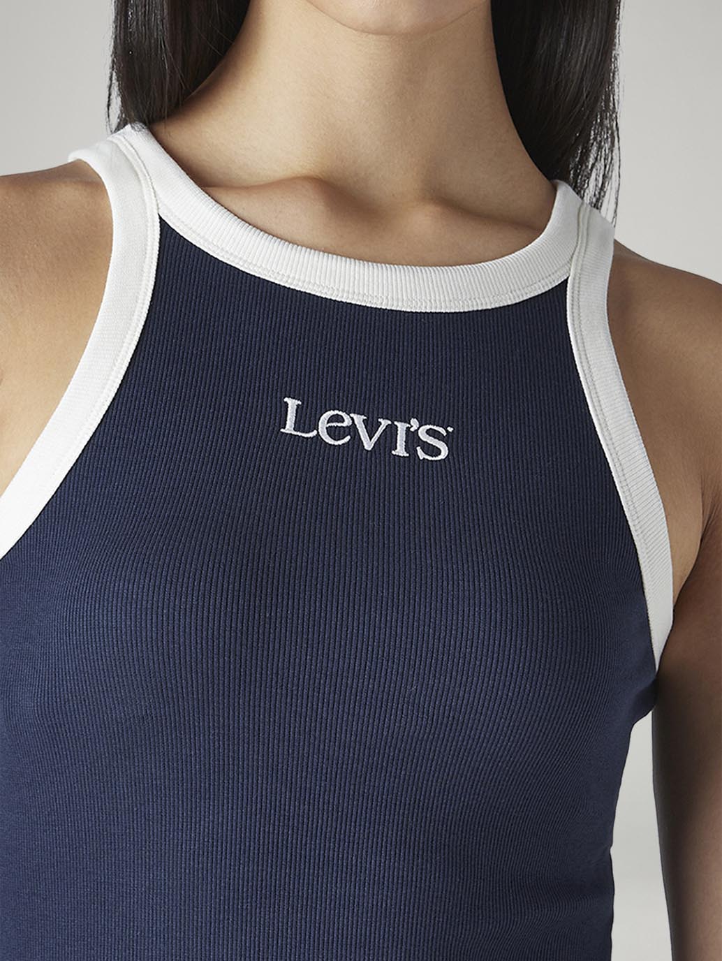 Women's Embroidered Slim Fit Ribbed Top - Detail View