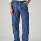Men's 568 Blue Loose Fit Mid Rise Cargos - Front View