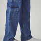 Men's 568 Blue Loose Fit Mid Rise Cargos - Detail View
