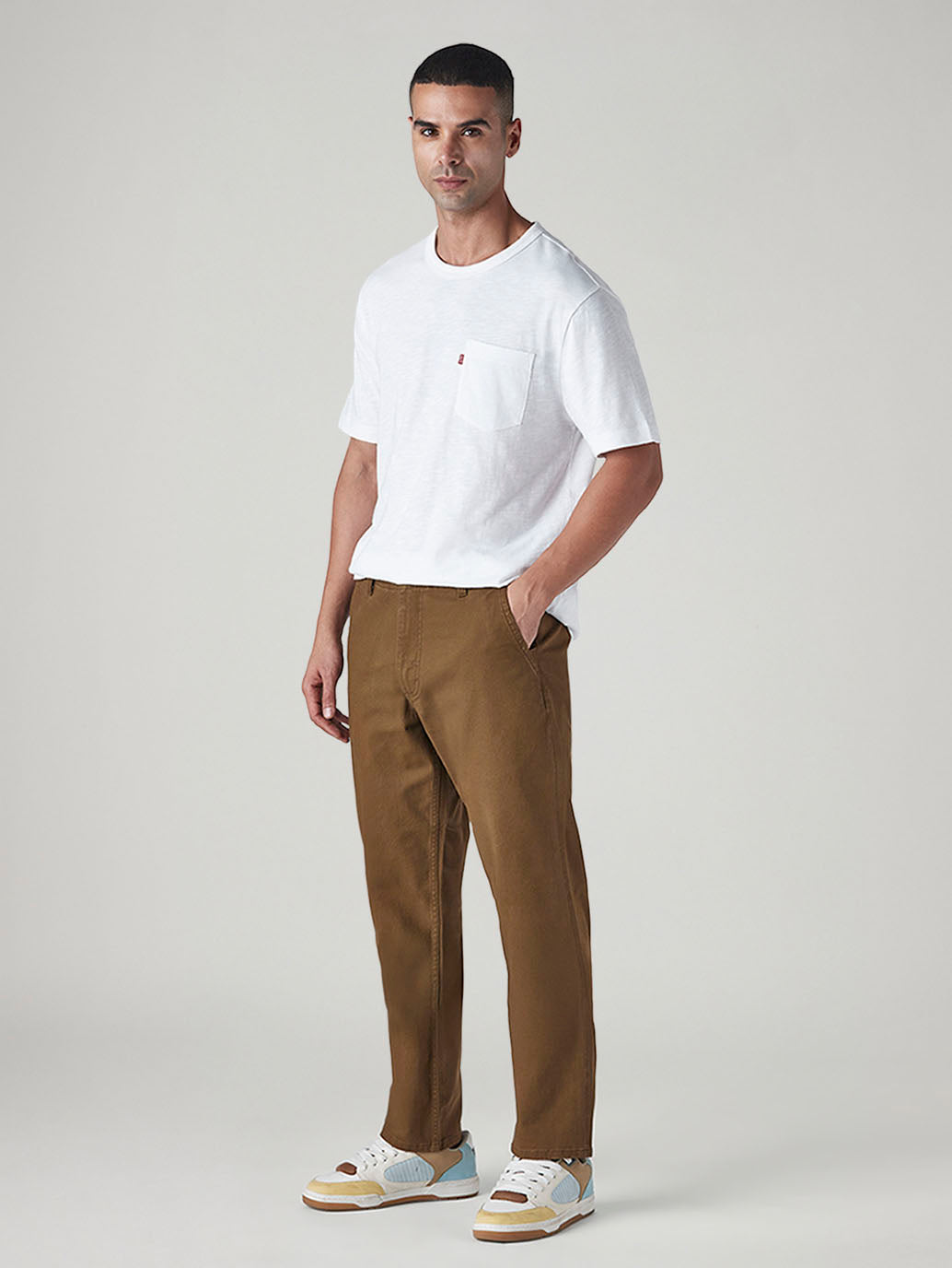 Men's Authentic Relaxed Straight Fit Mid Rise Hyper Stretch Chinos