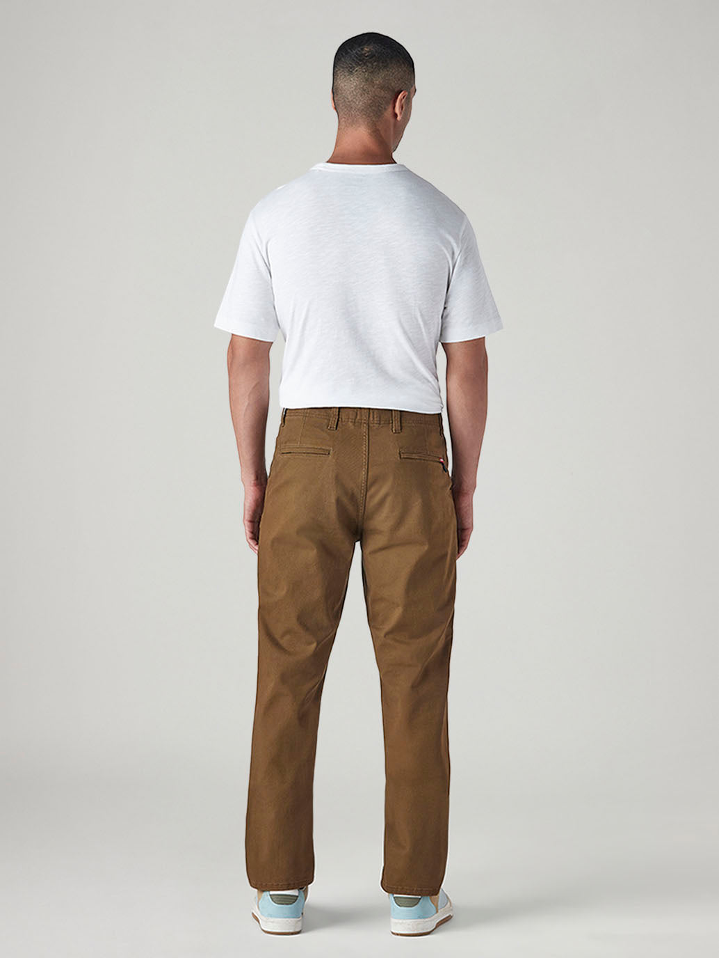 Men's Authentic Relaxed Straight Fit Mid Rise Hyper Stretch Chinos - Back View