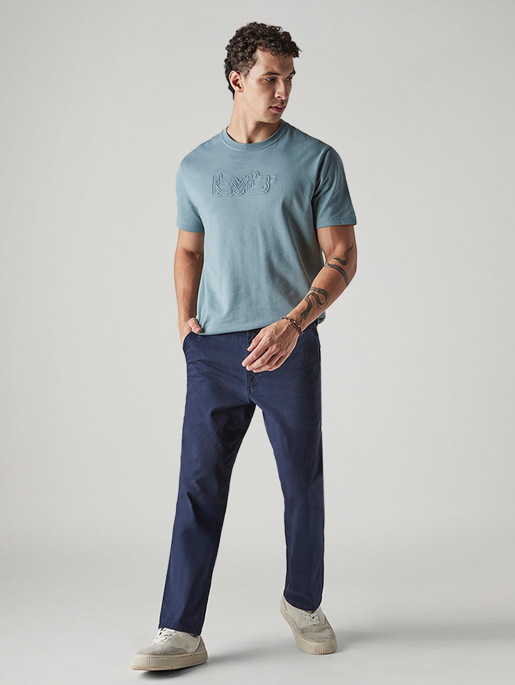 Men's Navy Authentic Relaxed Fit Mid Rise Chinos