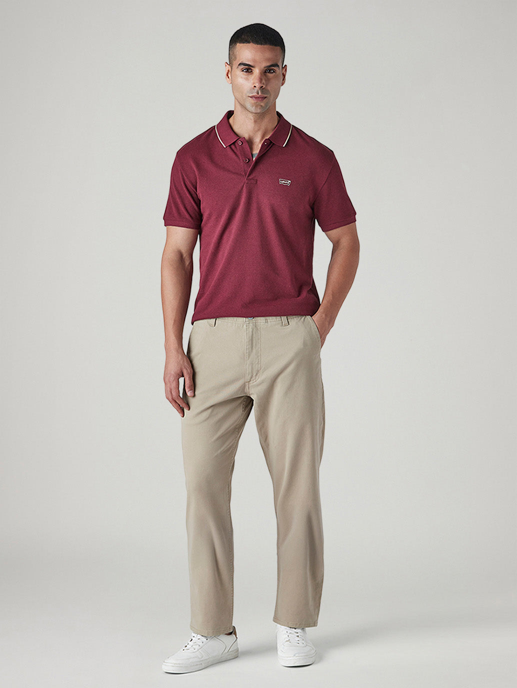 Men's Authentic Relaxed Straight Fit Mid Rise Hyper Stretch Chinos