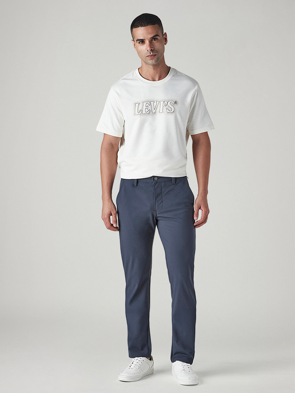 Men's 511 Blue Slim Fit Mid Rise Chinos - Front View