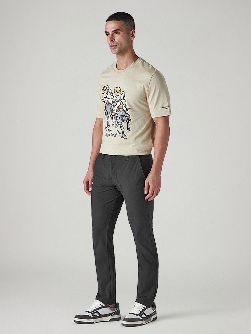 Men's 511 Black Slim Fit Mid Rise Chinos - Side View