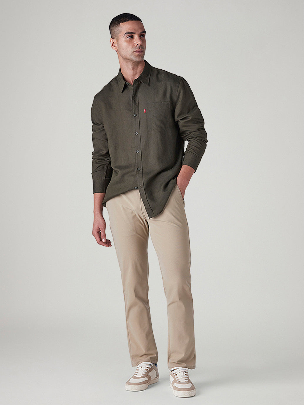 Men's 511 Beige Slim Fit Mid Rise Tech Pant
