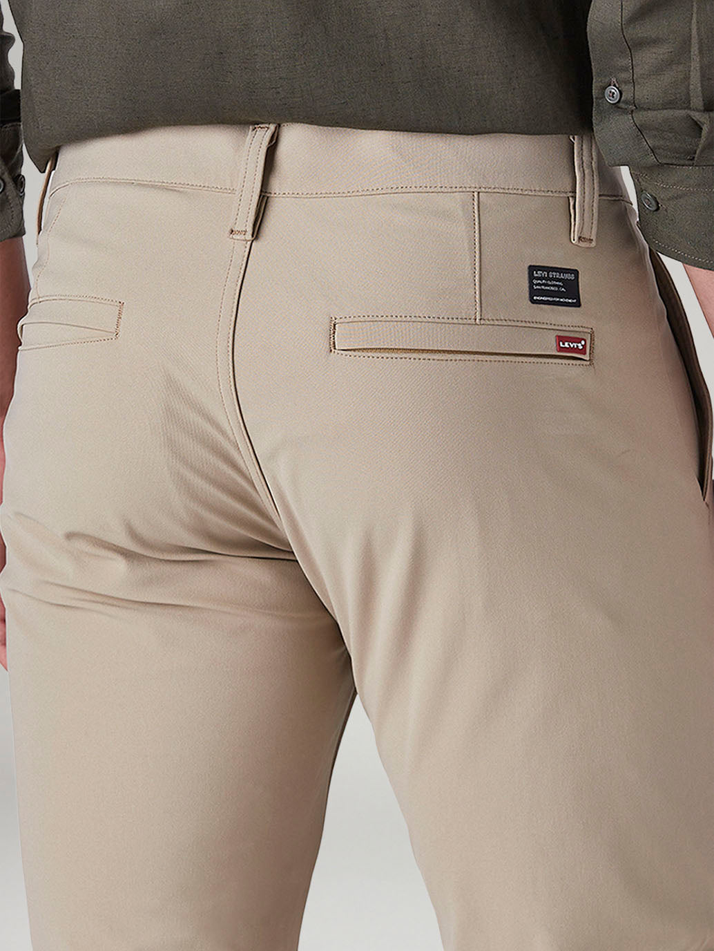 Men's 511 Beige Slim Fit Mid Rise Tech Pant - Detail View