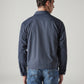 Men's Solid Regular Fit Redloop Denim Tech Jacket - Back View