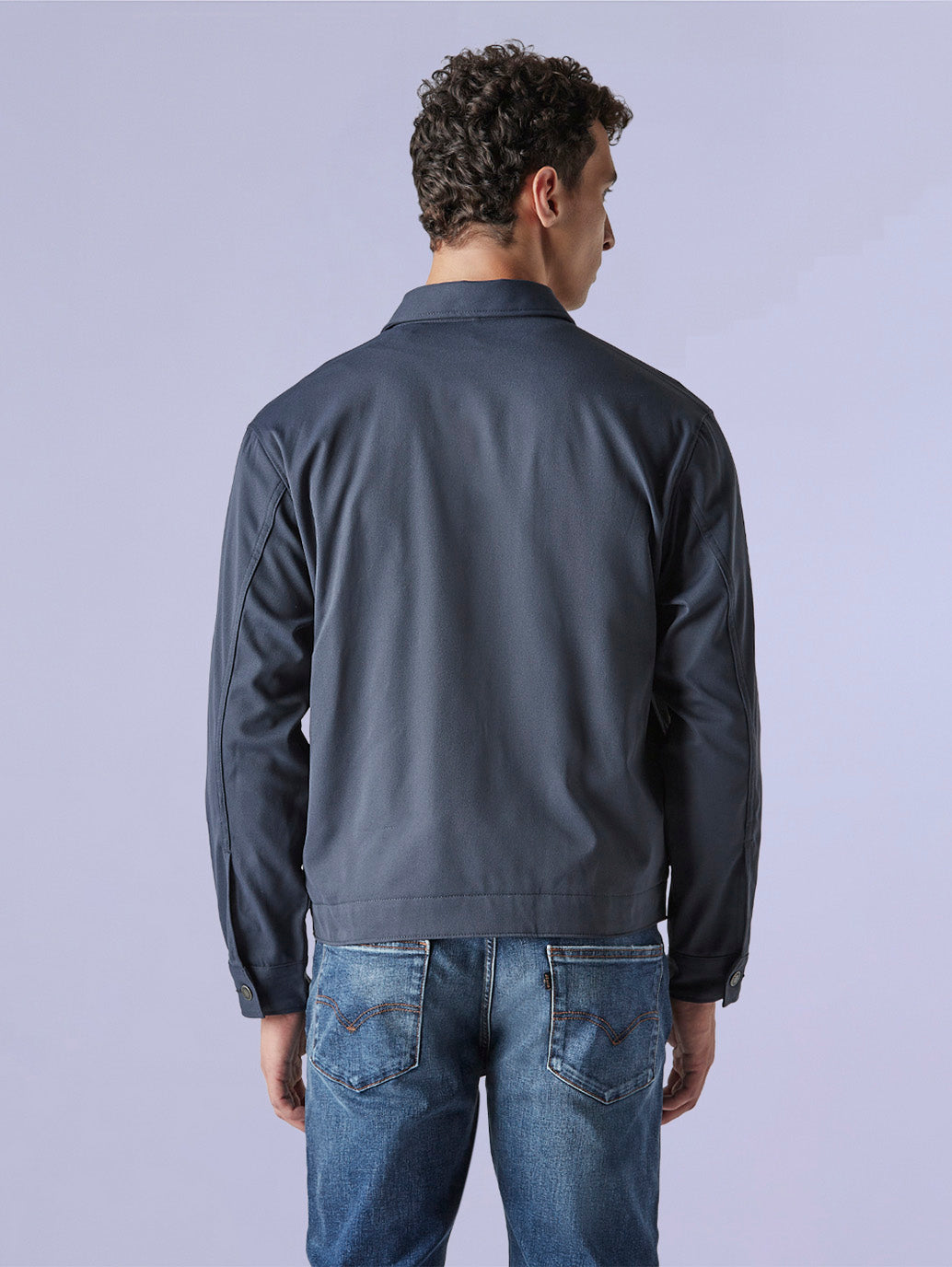Men's Solid Regular Fit Redloop Denim Tech Jacket - 0a3a0f65-6103-467f-bb89-2c6b9c508b3d View