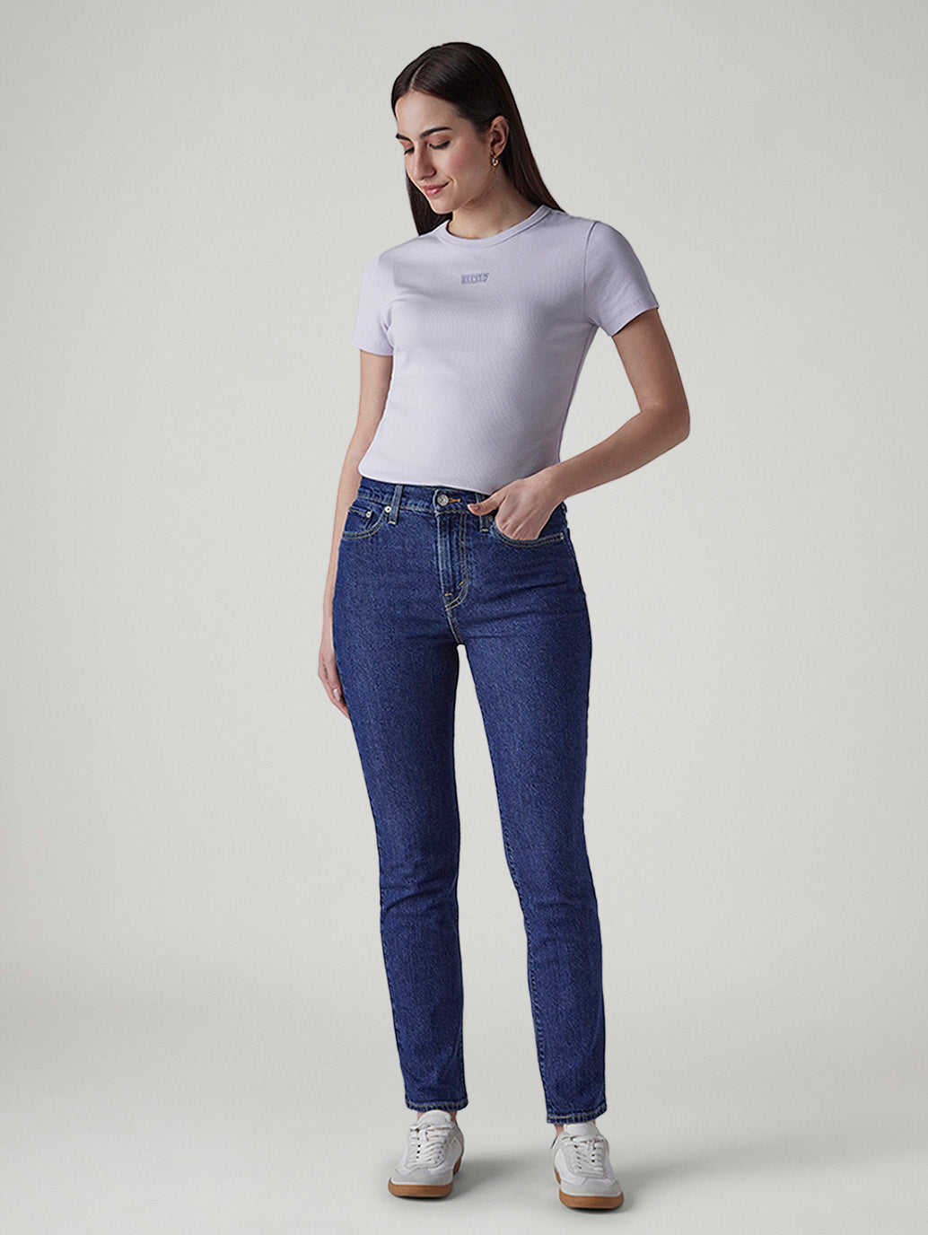 Women's Blue Ribcage Slim Fit High Rise Jeans