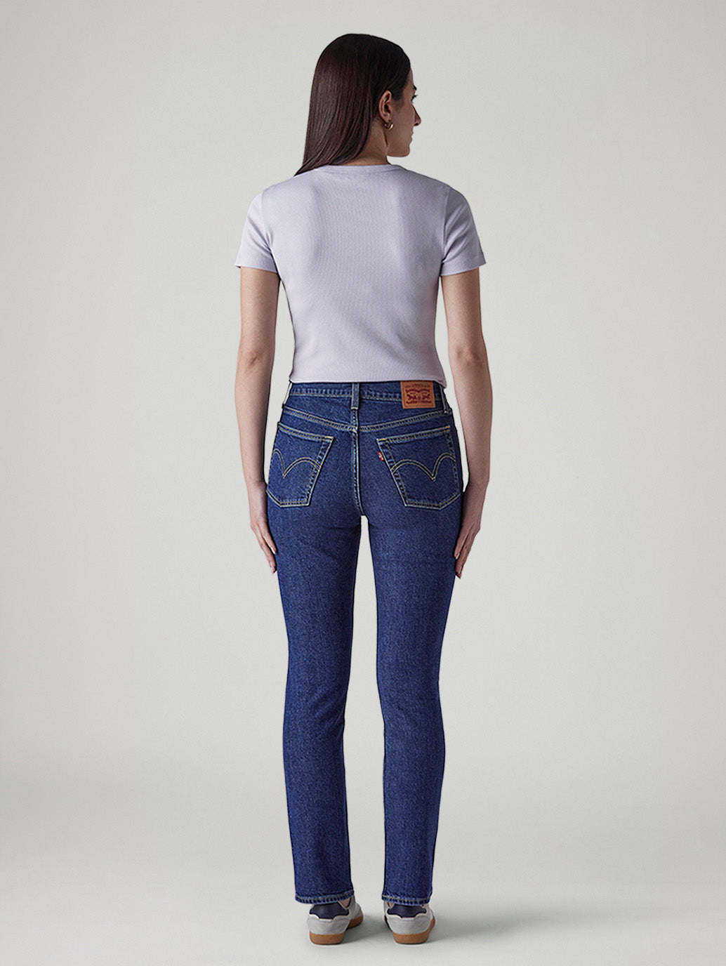Women's Blue Ribcage Slim Fit High Rise Jeans - Back View