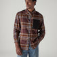 Men's Brown Checkered Relaxed Fit Utility Shirt - Styleshot View