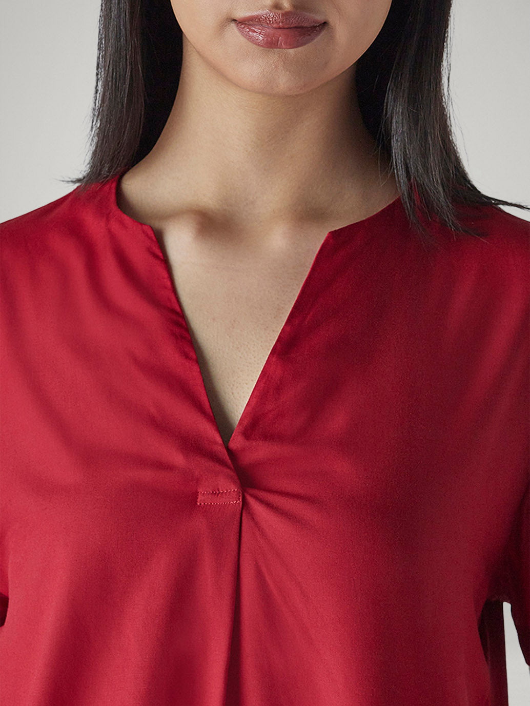 Women's Solid Regular Fit Poplin Top - 20 View