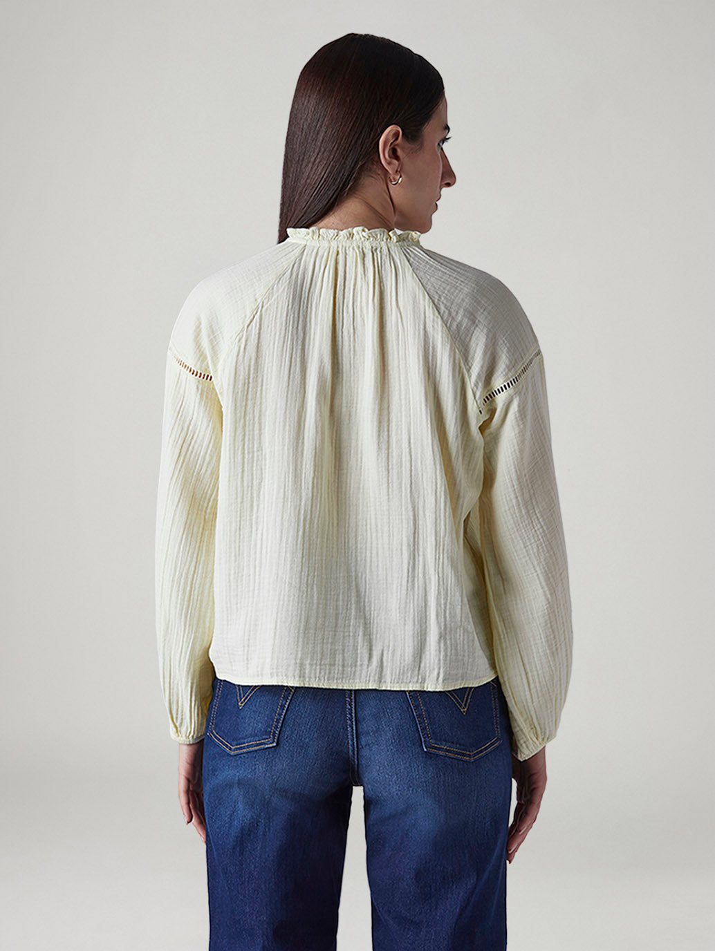 Women's Textured Regular Fit Top - Back View