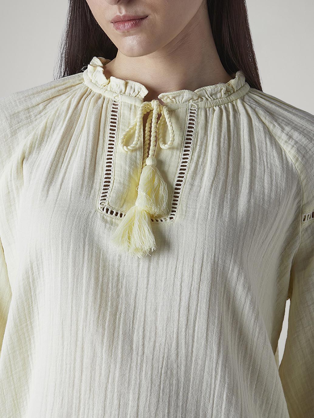 Women's Textured Regular Fit Top - Detail View