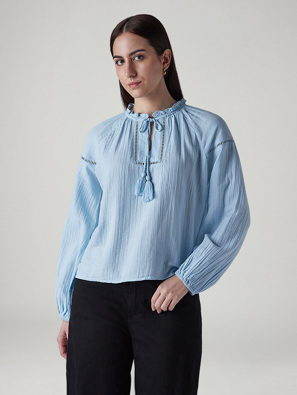 Women's Textured Regular Fit Top - Front View