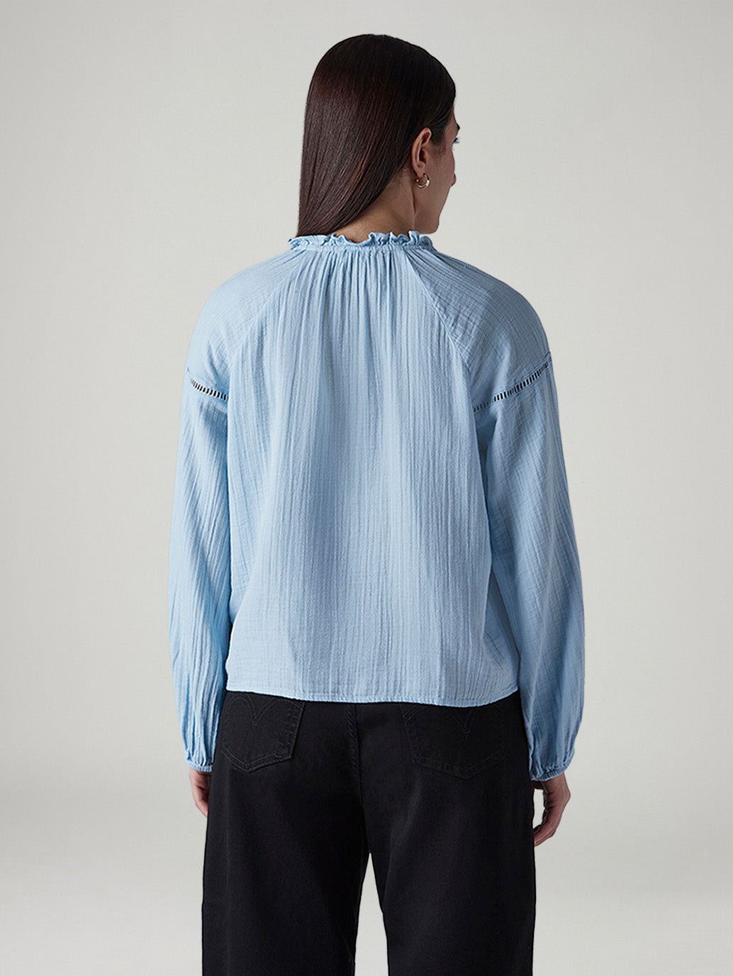 Women's Textured Regular Fit Top - Back View