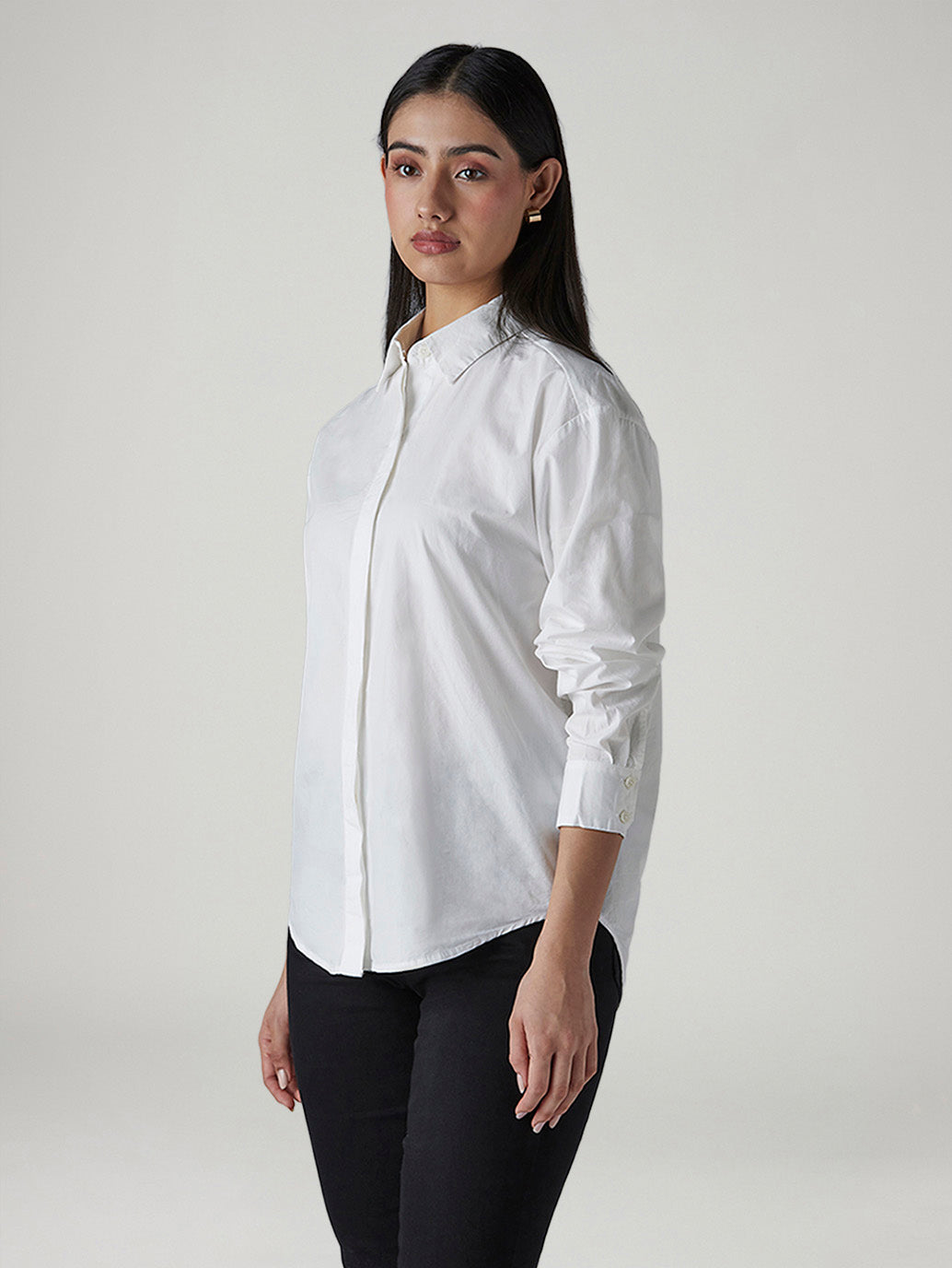 Women's Solid Relaxed Fit Poplin Shirt - 20 View