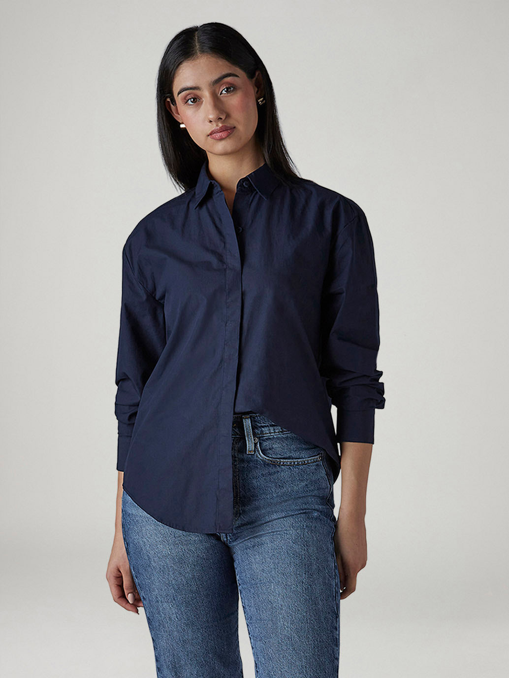 Women's Solid Relaxed Fit Poplin Shirt - 20 View