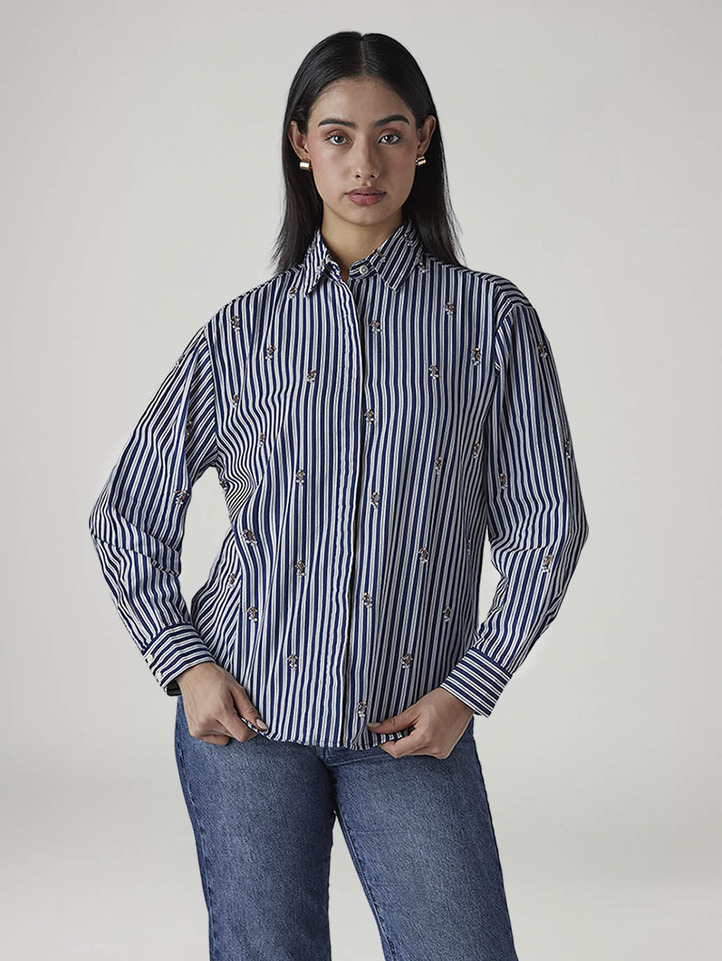 Women's Striped Relaxed Fit Shirt