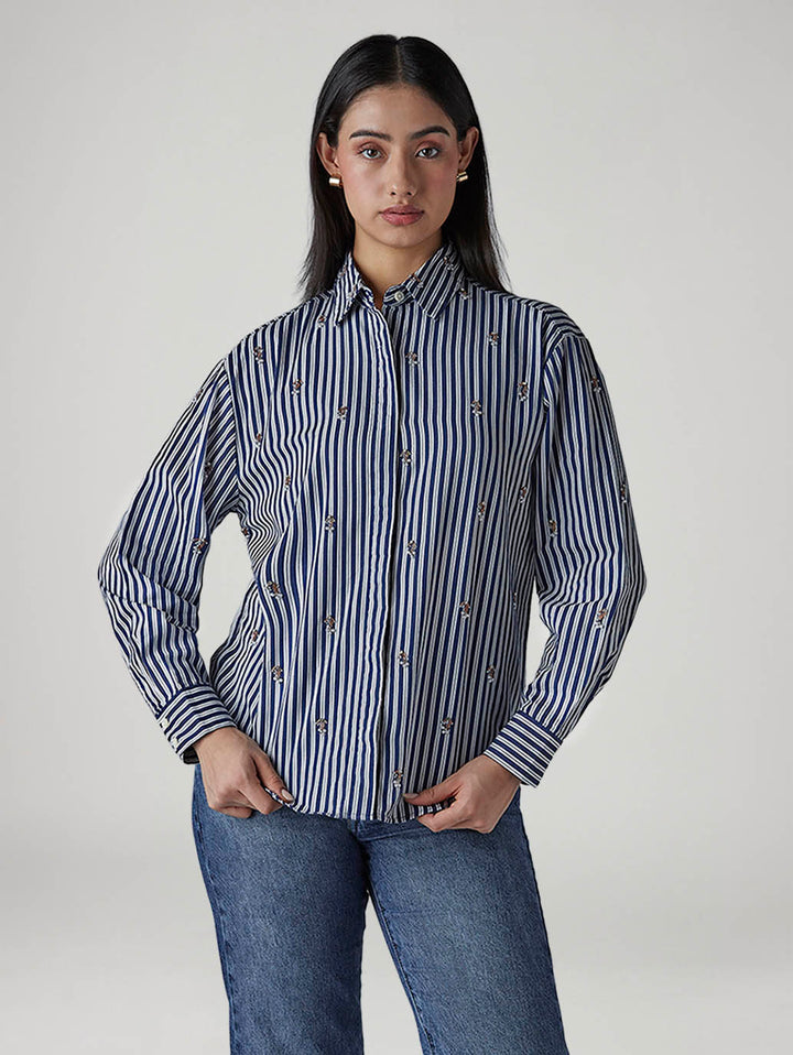 Women's Striped Relaxed Fit Shirt