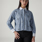 Women's Striped Embellished Relaxed Fit Shirt - Front View