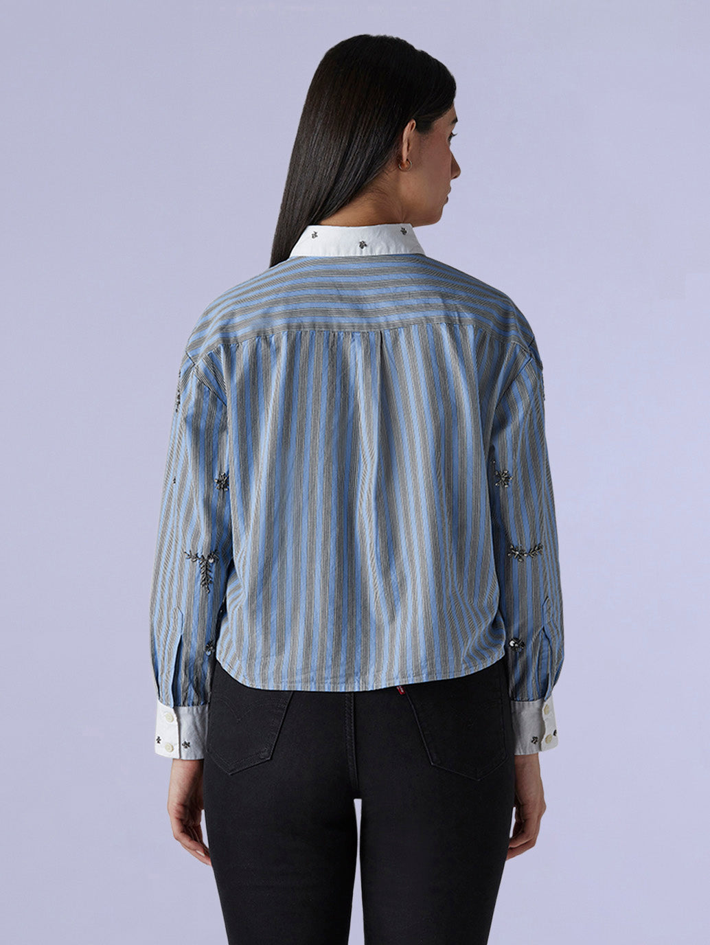 Women's Redloop Embellished Relaxed Fit Poplin Shirt - 95204a6f-3020-4511-a95f-1c0bbf78f60a View