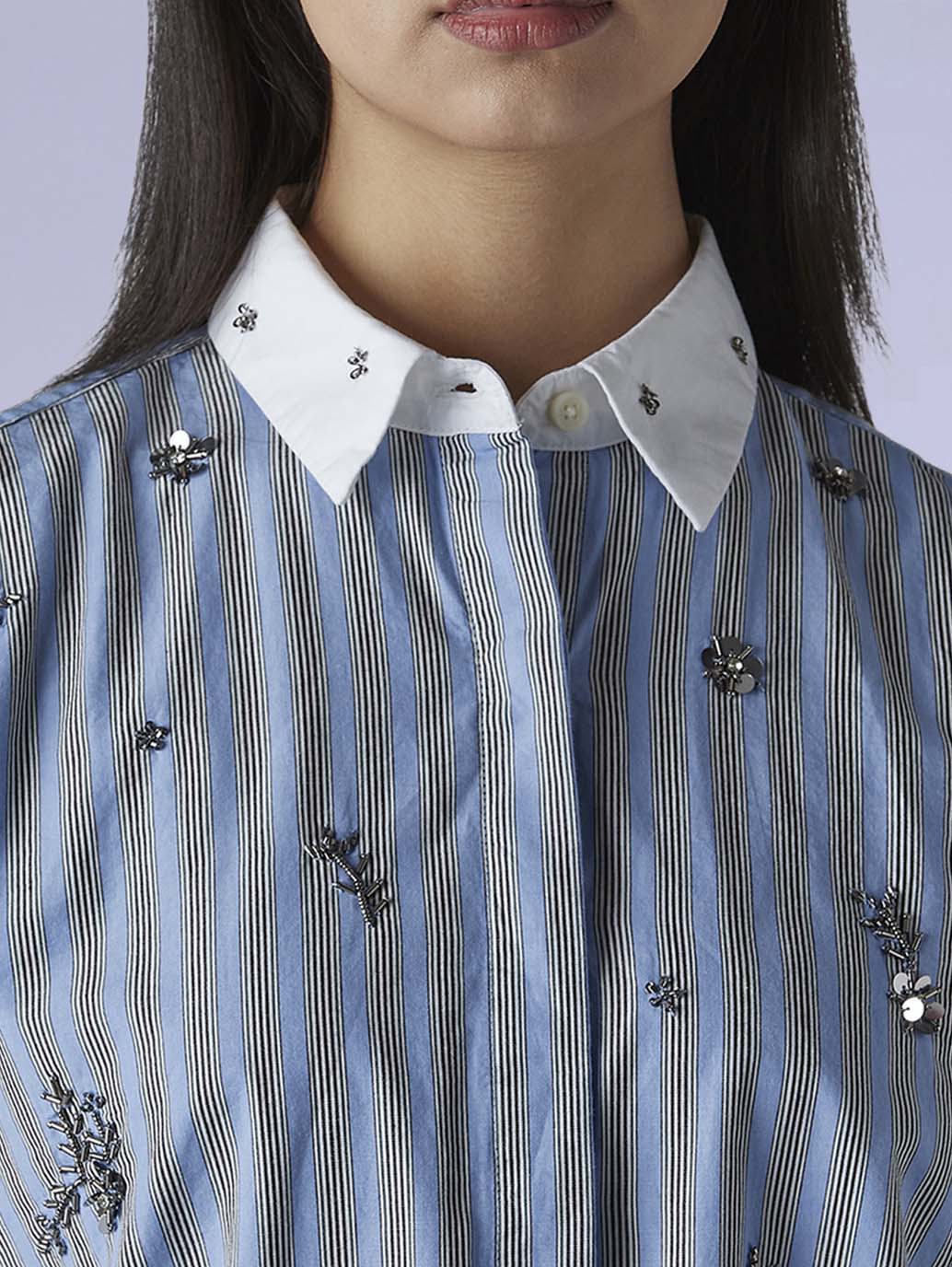 Women's Redloop Embellished Relaxed Fit Poplin Shirt - e77fd0ae-5443-4483-be41-088db24324ef View