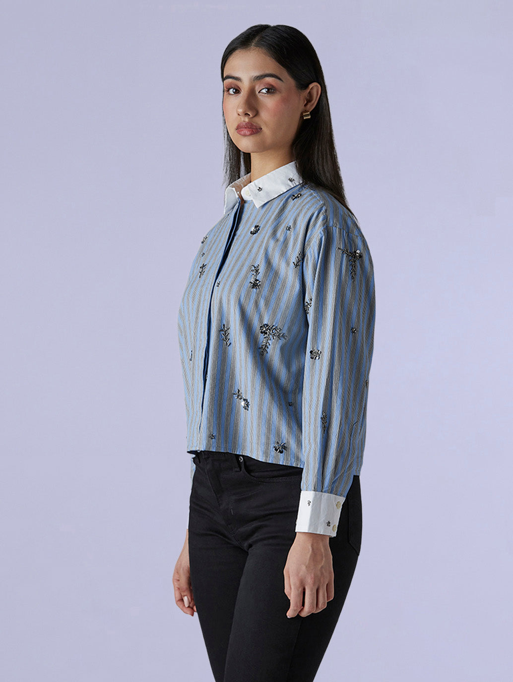 Women's Redloop Embellished Relaxed Fit Poplin Shirt - 162b9538-df0b-49e9-a21f-3b01a801f9f2 View