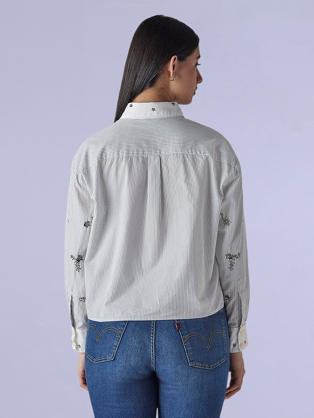 Women's Redloop Embellished Relaxed Fit Poplin Shirt - 7094efe2-ae6a-43f2-8aa9-488c37414878 View