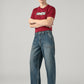 Men's Blue Baggy Fit Mid Rise Jeans - Side View