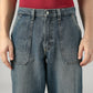 Men's Blue Baggy Fit Mid Rise Jeans - 20 View