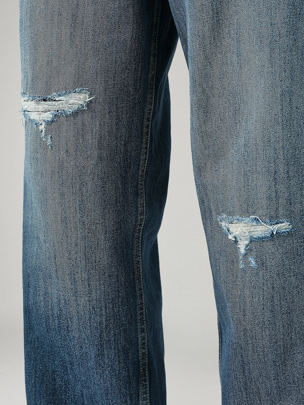 Men's Dark Blue Baggy Fit Mid Rise Jeans - 20 View