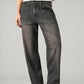 Men's Charcoal Grey Baggy Fit Mid Rise Jeans - Front View