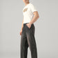 Men's Charcoal Grey Baggy Fit Mid Rise Jeans - Side View