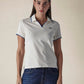 Women's Solid Off White Pique Polo T-shirt - 5c2d0de8-8539-4802-8466-33b4dd61e41a View