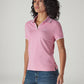 Women's Solid Pink Pique Polo T-shirt - 20 View